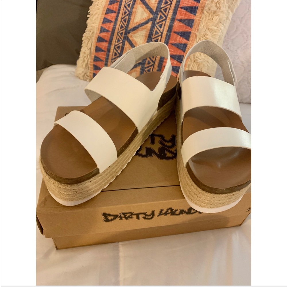 White Dirty Laundry Platform Sandals!